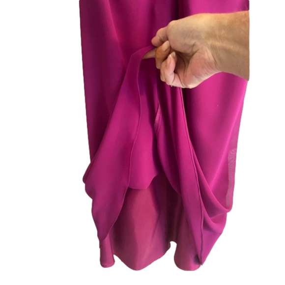 HOST PICK! NWOT #Barbiecore Halter Dress w/ Empire Waist & Chiffon Overlay. - Picture 7 of 14